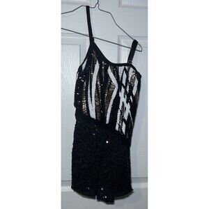 Costume Gallery Youth Girl’s Asymmetrical Sequin Shorts Dance Outfit Size Large
